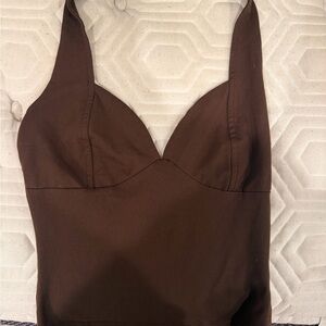 SHEIN Brown Fabric Detail